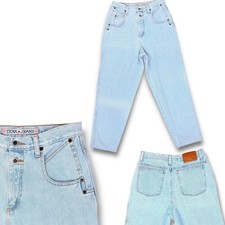 Vintage ZENA Womens 2582 Light Wash Denim High Waist Mom Jeans 12 / 30" - 32"
