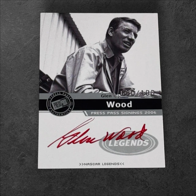 Glen Wood PACK PULLED LEGENDS HOF signed card 2006 PRESS PASS SIGNINGS #050/100
