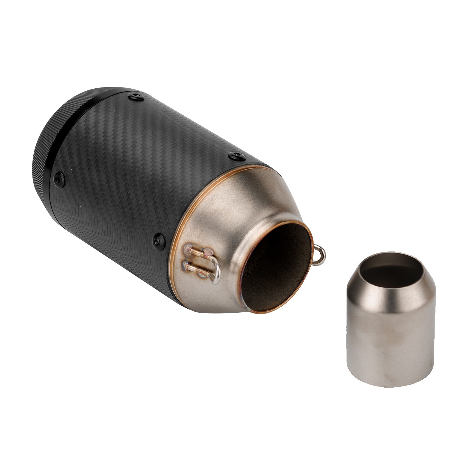 2" Universal Motorcycle Slip-on Muffler Exhaust Pipe Tail Tips Carbon Fibre 51mm