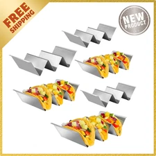Taco Holders Set of 6, Taco Stand, Stainless Steel Taco Holder, with Easy-Access