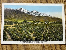 1930's Union Pacific Railroad Linen Vintage Postcard Advert Mt San Antonio CA