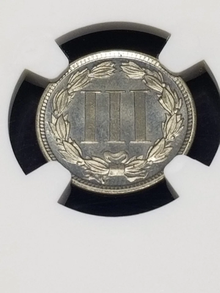 1886 Three Cent Nickel PF-64 NGC Nice Toning and Cameo. Holder In EX Condition. - Image 4 of 4