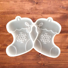 Christmas socks mould for resin casting, Christmas stocking silicone mould