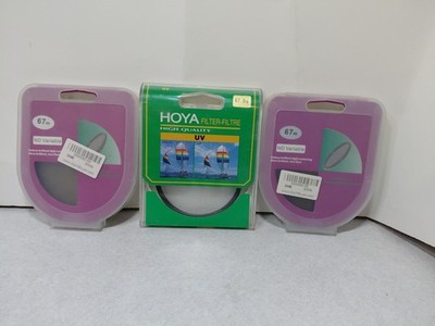  Set of 3 Camera Lens Filters (67mm)   Hoya UV & Two Variable ND Filters