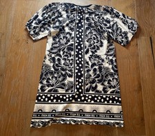 Farm Rio Black White Cotton Dress Floral Print Bohemian G US Large