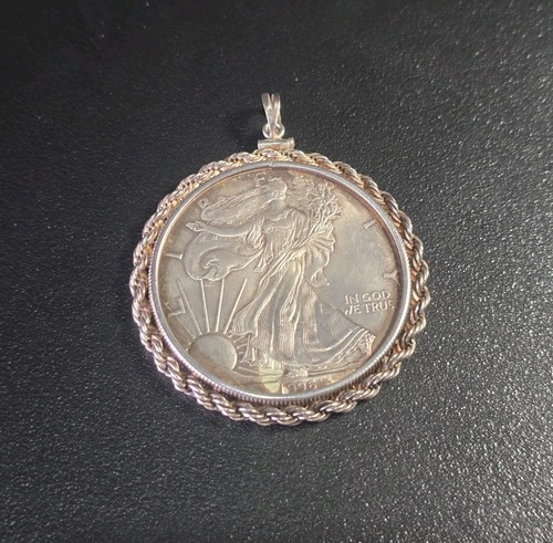Walking Liberty Pure Silver Coin & Sterling Silver Pendant