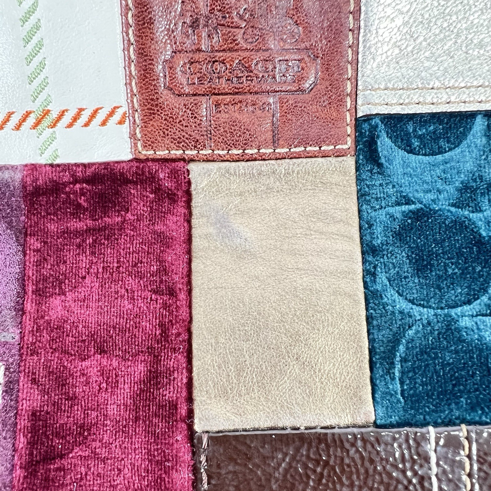 Coach Multicolored Patchwork Crossbody Suede Brow… - image 5