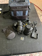 Nikon D60 Camera 10.2M Body w/Nikkor 18-55mm  55-200 mm lens  charger  Bag