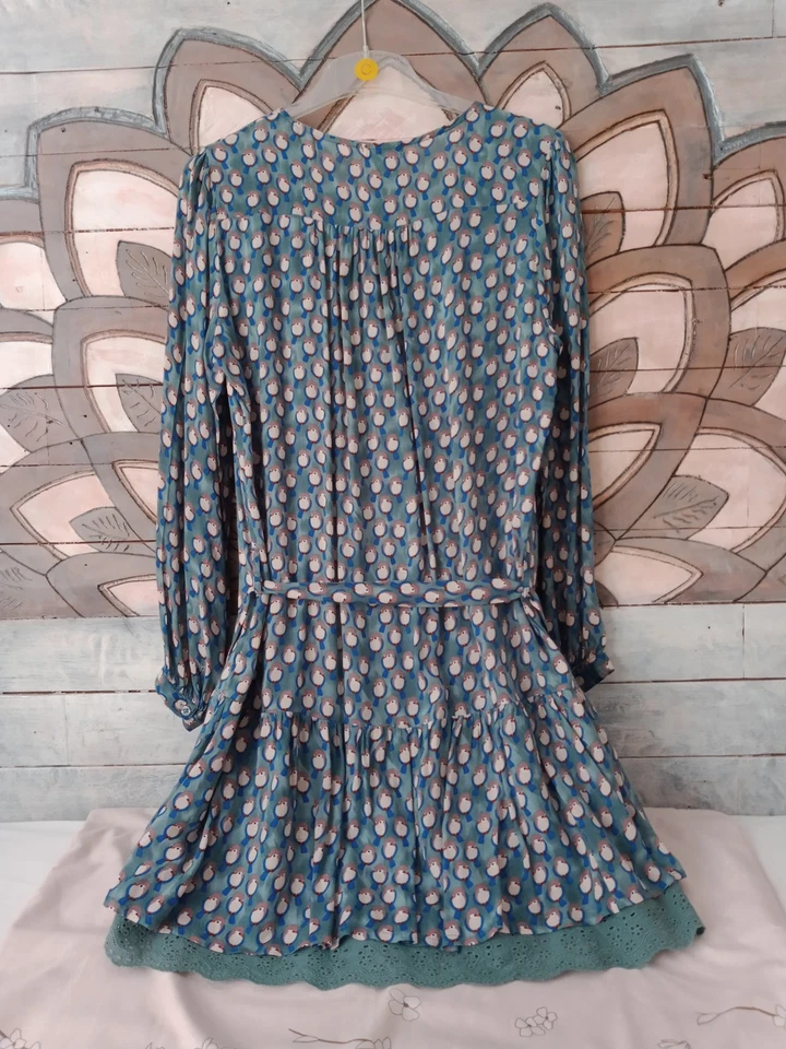 Robe Manches Longues, Palme, Vert/Multicolore, Taille S/M - Photo 4/4