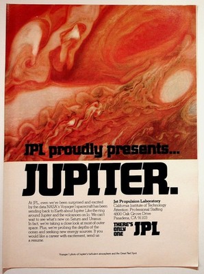 JPL 1979 Print Advertisement Jupiter Voyager I 8x11 Vintage NASA