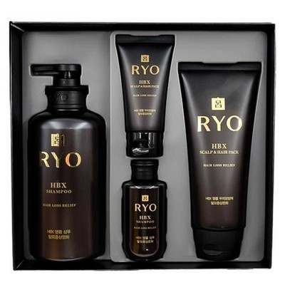 Ryo Luxury HBX Ampoule Anti-Hair Loss Shampoo & Scalp Pack 4pcs Set Amore Pacifi