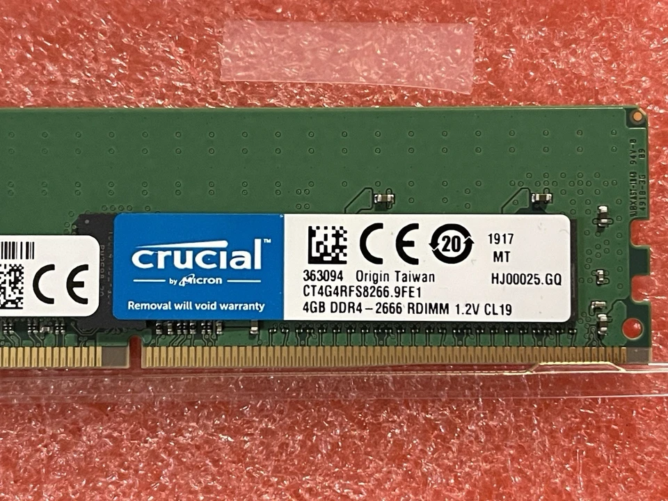 New Qty 3 Crucial 4GB DDR4 2666 ECC RDIMM Server Memory RAM - Image 3 of 4