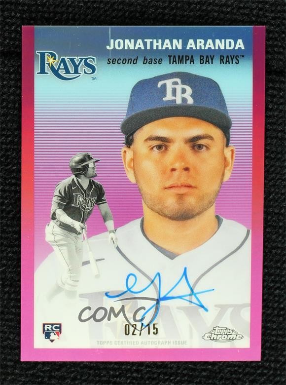 2023 Topps Chrome Platinum Anniversary 2/15 Jonathan Aranda Rookie Auto RC 0vf5