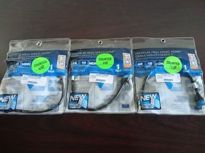 VANCO Premium High Speed HDMI 1ft Cable With Ethernet 4k 60Hz 18gbps *Lot Of 3*