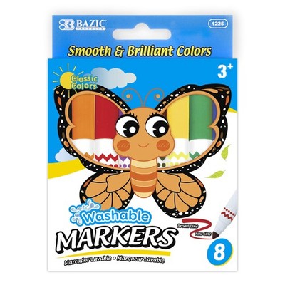 Bazic Products 1225_40 Jumbo Washable Markers 24/set Assorted Colors