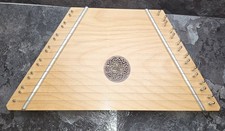 TK O'BRIEN Birch 15 String Lap Harp Celtic Knot Sound Hole Design Music Cards