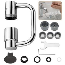 1080  Rotatable Faucet Aerator Extension Dual Spray Sink Tap Adapter M20/M22/M24
