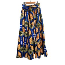 Jackpot Maxi Skirt OS Ankara African Wax Print Smocked Dashiki Tribal Festival