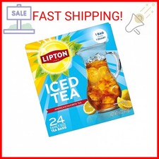 Lipton Unsweetened Iced Tea Bags Family Size 24-Count Zero Calories Rainforest A