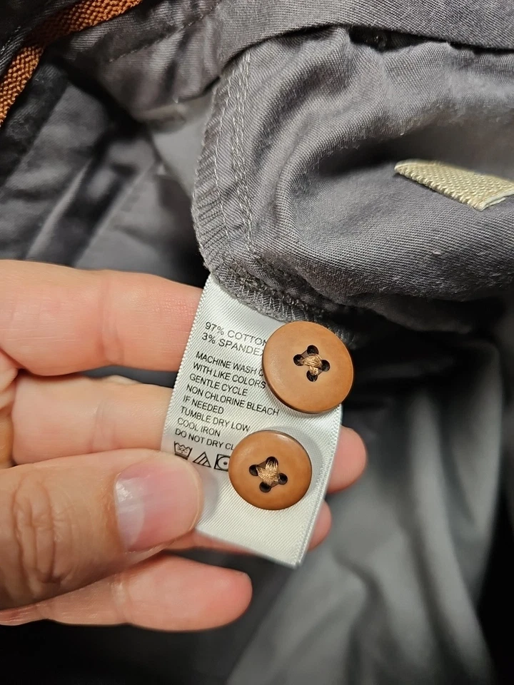 Tommy Bahama Boracay Pantalones Cortos Hombres 40 Gris Niebla Chino 10" Frente Plano Algodón Foto 3 de 4