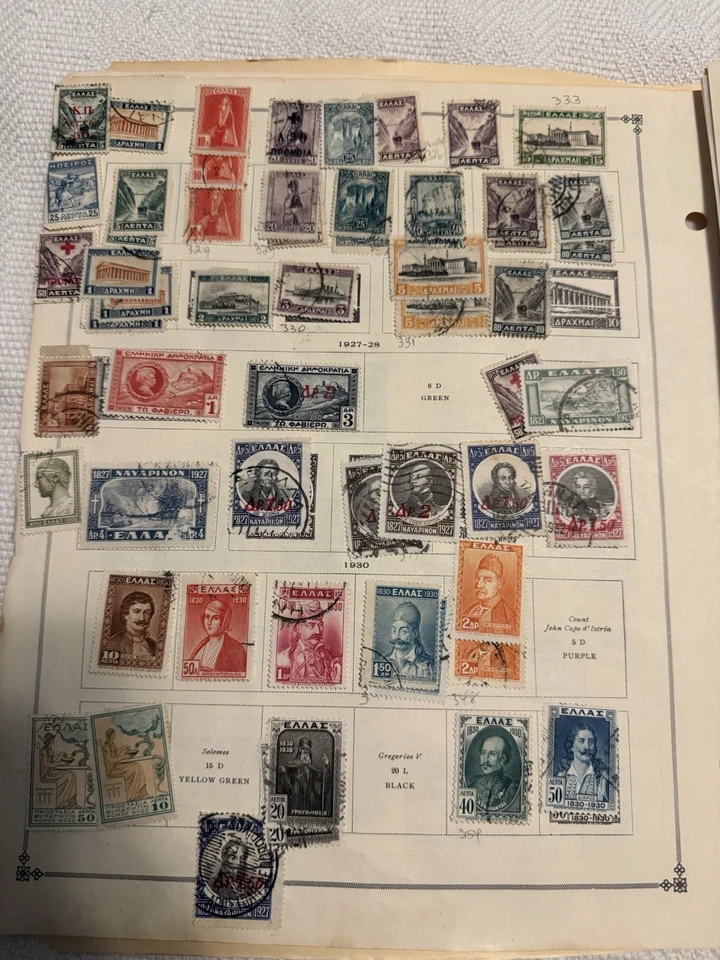 Lote mixto de estampillas de Grecia parcialmente completas Foto 3 de 4