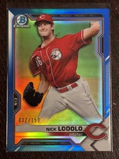 2021 Bowman - Chrome Prospects Nick Lodolo #BCP-20 Blue Refractor /150 (RC)