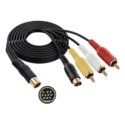 GENERIC Gold Plated SAV RCA Video Audio Composite Cable for Sega Saturn S-Video AV