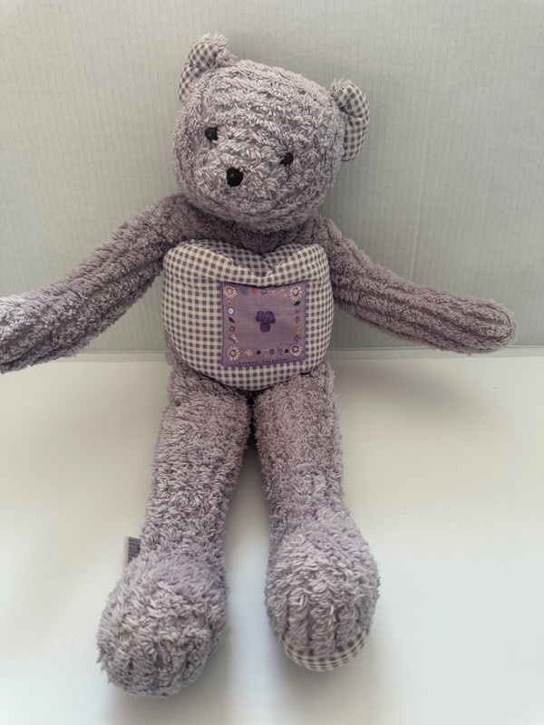 Bath & and Body Works Stuffed Plush purple Teddy Bear 90s garden daydreams heart