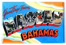 Greetings from Nassau Bahamas FRIDGE MAGNET travel souvenir
