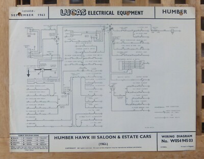 Original Lucas Humber Hawk 111 Schaltplan 1962 W05494503