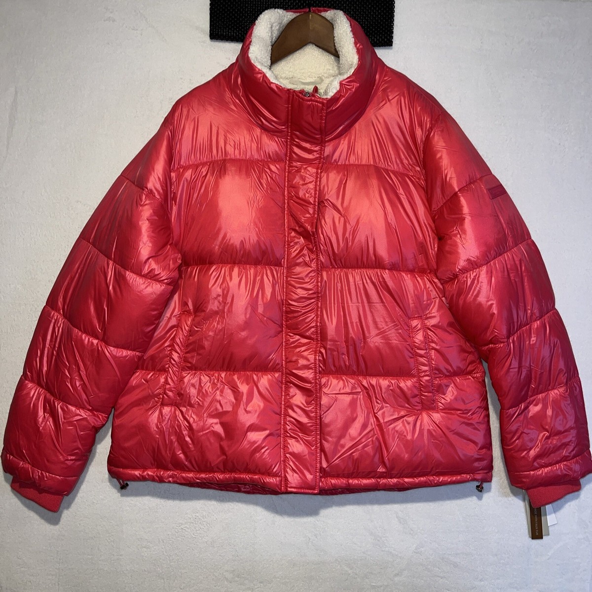 Koolaburra by Ugg Womens XL Soft Sherpa Trim Puffer Jacket Bright