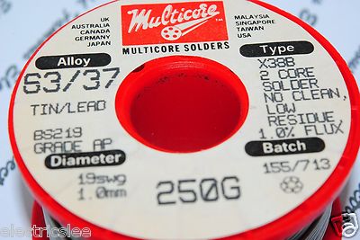 10Meter(NOT include spool)- MULTICORE SOLDERS X38B 1mm 63/37 TIN/LEAD  Solder