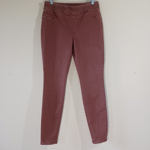 Chicos Denim Leggings Sz Small / .5 R So Perfect High Waist PullOn Burnt Orange - Picture 11 of 11