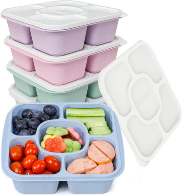 Caperci 5-Pack Lunchable Container Set for Kids & Adults - Reusable Bento Snack