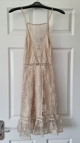 Forever 21 Ladies Cream Lace Dress Size UK L. - Picture 4 of 11