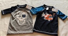 Boys Size 12-18M Gymboree Outlet Rash Guard Lot of 2 Fish and Skull-NWT