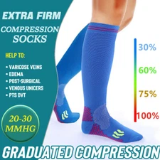Knee High Compression Solid Tube Soccer Football Sport Socks for Kid Youth Adult
