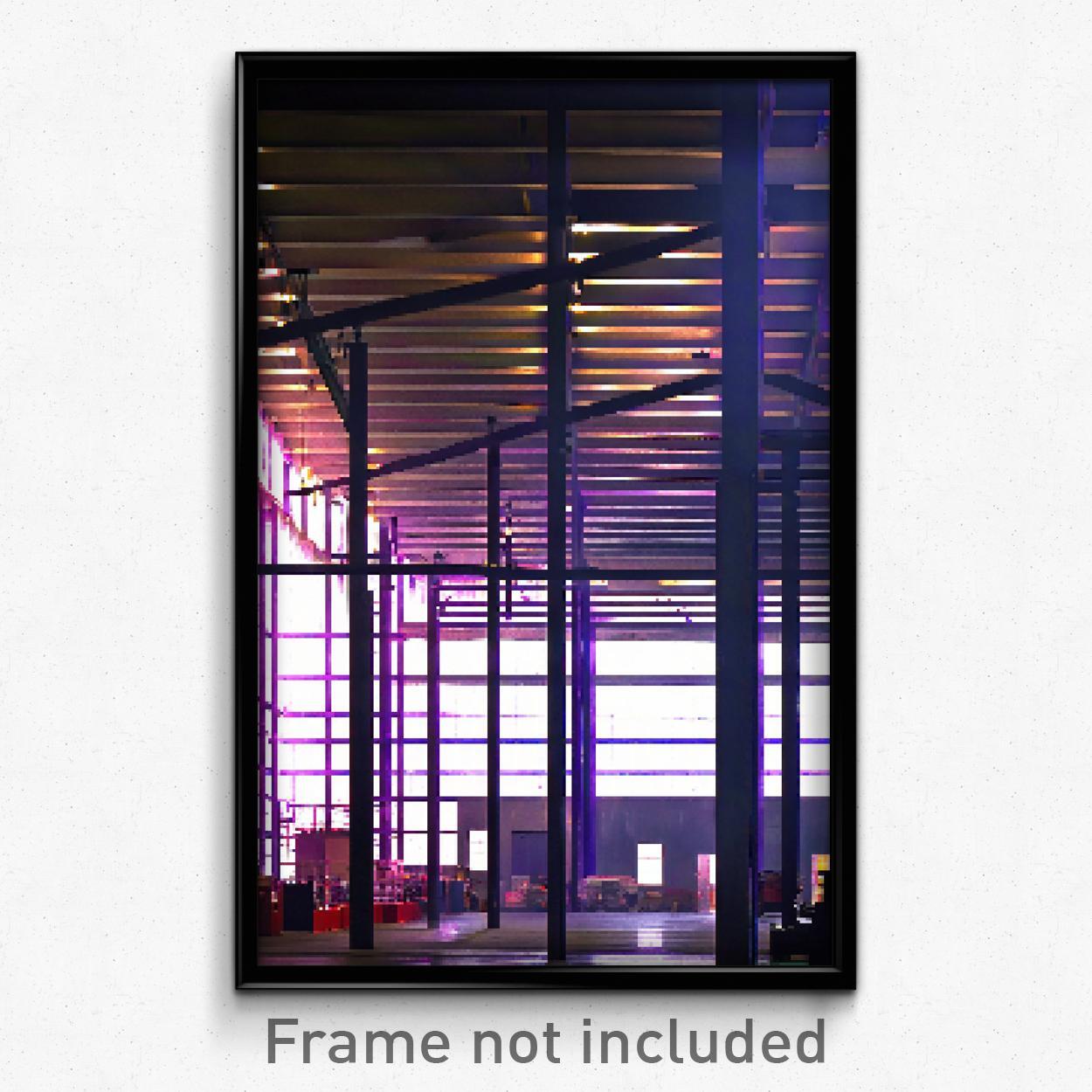 8 Bit Psychedelic Pixel Art Poster - Flashy Warehouse Trippy Gamer Print