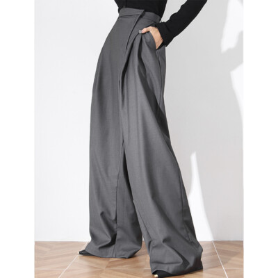 Women's Casual loose Straight Trousers Office Pants Suit Wide leg Pants  Autumn | eBay