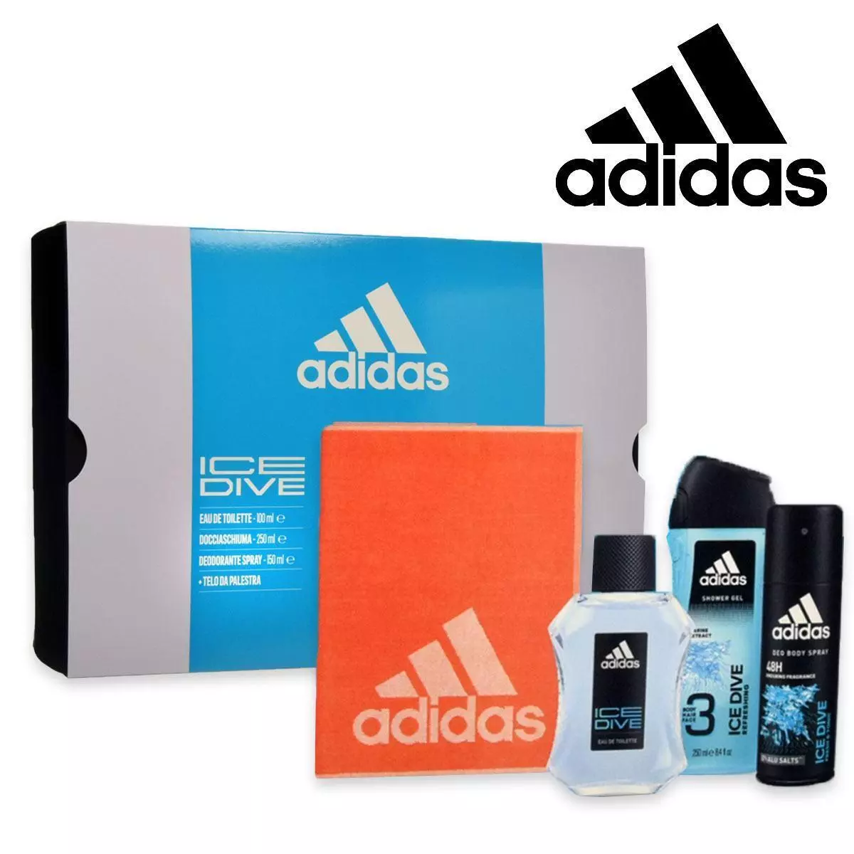 Perfume for Men adidas Ice EDT Shower Gel Towel |