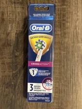 3 ORAL-B CROSS ACTION Replacement Toothbrush Brush Heads Refills Professional