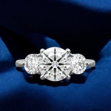 Verlobungsring 18K Weißgold 1,50 Ct Rundschliff IGI Lab Created Diamant