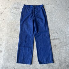 Vtg 60s 70s Flared Denim Jeans Bell Bottom Power Denim Floral Hippie Talon 42