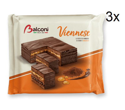 3x Balconi Viennese Schoko & Aprikose Torta Schokolade 400g kuchen Vienna cake