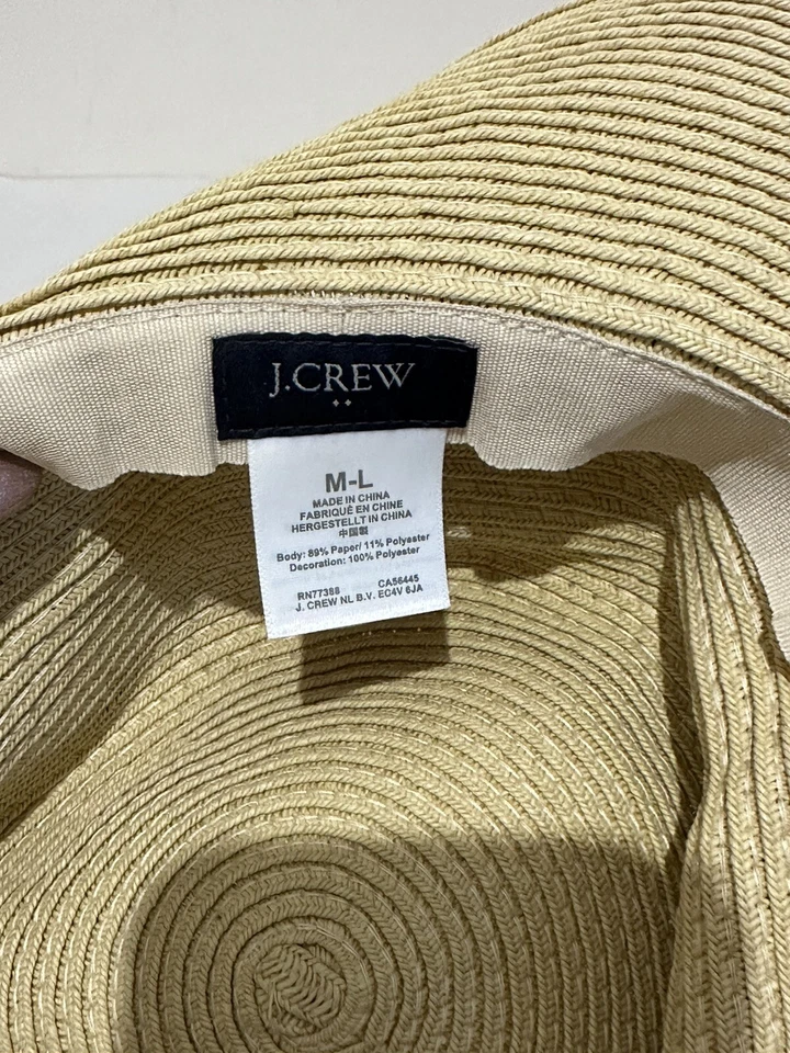 J. Sombrero de paja Crew grande Sun Beach bronceado Foto 4 de 4