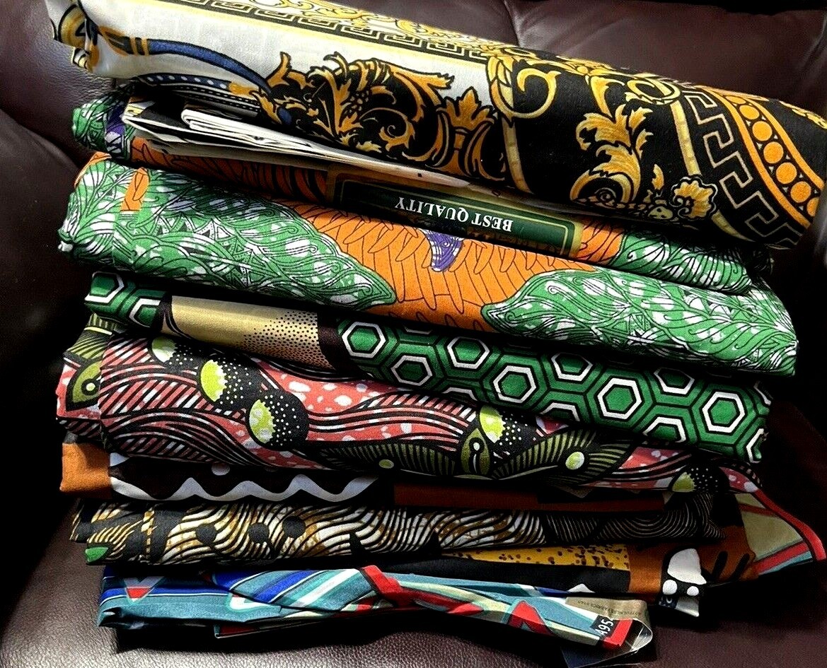 Vibrant African Ankara Wax Print Fabrics 5 yards Each | eBay