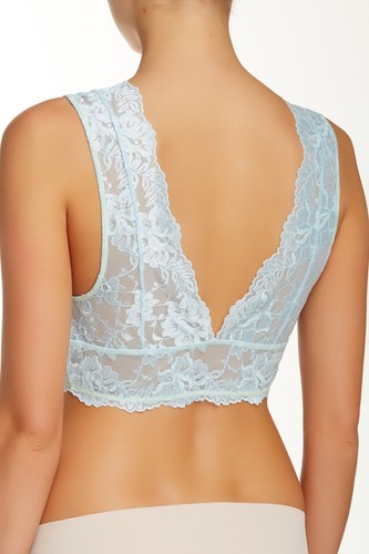 Intimately Free People Floral Lace Galloon Deep V Plunge Crop Top Bralette NWT - Picture 6 of 12