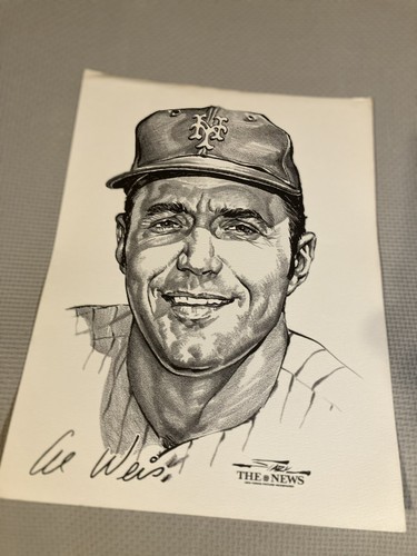 1969 NY Mets Portfolio of Stars NY Daily News Pencil Sketch (9X12)'complete set - Picture 19 of 24