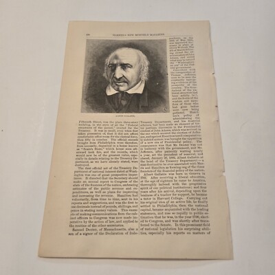 Portrait Of Albert Gallatin c. 1872 Engraving (378)