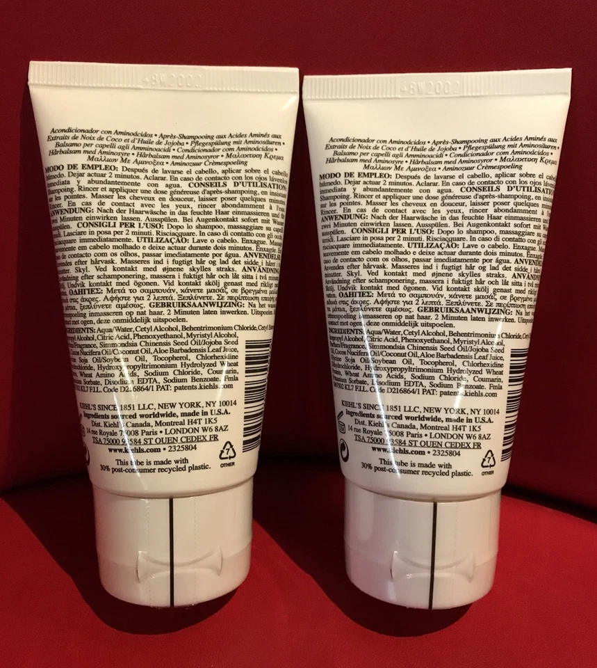 Acondicionador de aminoácidos Kiehl's con aceites puros de jojoba de coco 2,5 oz 75 ml paquete de 2 Foto 2 de 4